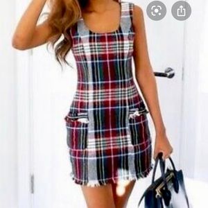 Zara Plaid Tweed trf Collection Dress